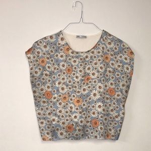 Zara floral crop top, Zara shirt, Zara flow top